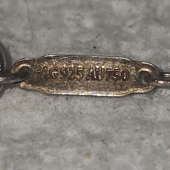 Tiffany & Co. Triple Key Motif Silver Gold Pendant Necklace Ag925 Au750 18in Lg - Picture 5 of 15